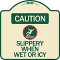Signmission Caution Slippery When Wet or Icy W/ Graphic Heavy-Gauge Aluminum Sign, 18" H, TG-1818-24285 A-DES-TG-1818-24285